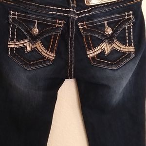 Miss Me pieced letter boot cut jeans size 24